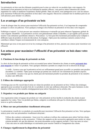 Les astuces pour maximiser l'efficacité d'un présentoir en bois dans votre magas