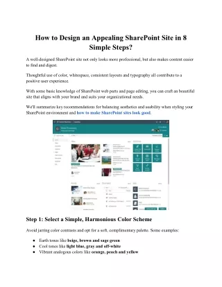 How to Design an Appealing SharePoint Site in 8 Simple Steps