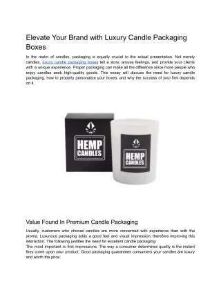 Elevate Your Brand with Luxury Candle Packaging Boxes