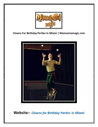 Party Entertainers Miami | Mamamiamagic.com