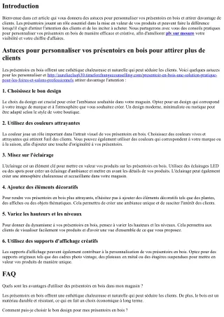 Astuces pour personnaliser vos présentoirs en bois pour attirer plus de clients