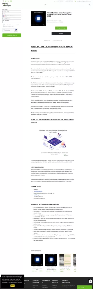 Global Ball Grid Array Package On Package (BGA PoP) Market Trend