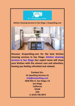 Kitchen Cleaning Services In San Diego | A1sparkling.com