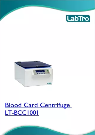 Blood Card Centrifuge -BCC1001