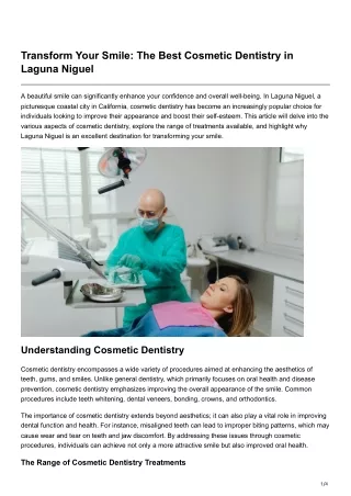 Transform Your Smile The Best Cosmetic Dentistry in Laguna Niguel