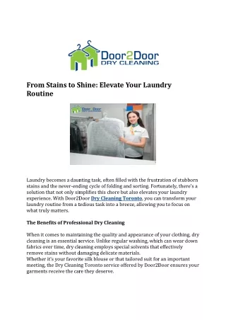 From Stains to Shine: Elevate Your Laundry Routine