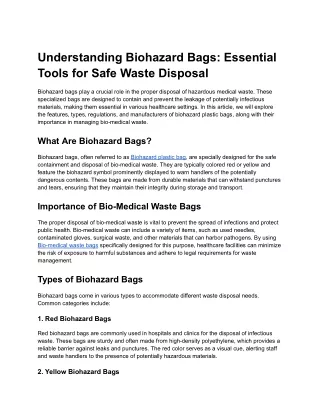Understanding Biohazard Bags_ Essential Tools for Safe Waste Disposal
