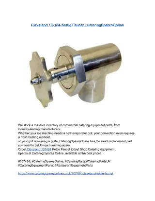 Cleveland 107484 Kettle Faucet _ CateringSparesOnline