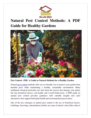 Natural Pest Control Methods A PDF Guide for Healthy Gardens