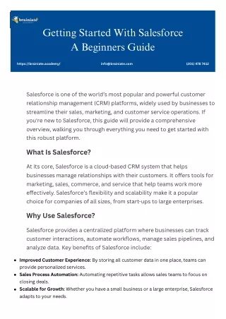 Getting Started With Salesforce - A Beginners Guide