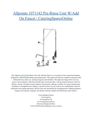 Allpoints 1071142 Pre-Rinse Unit W_Add On Faucet _ CateringSparesOnline