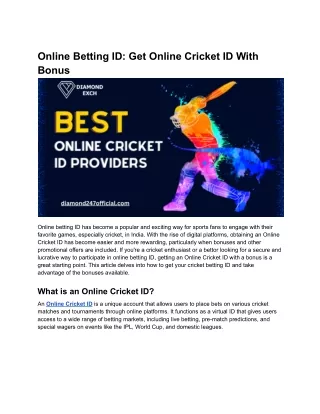 Online Betting ID_ Get Online Cricket ID With Bonus