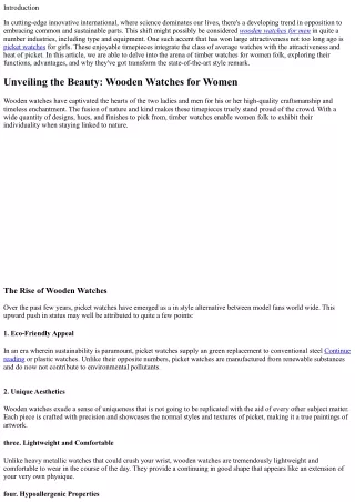 Unveiling the Beauty: Wooden Watches for Women