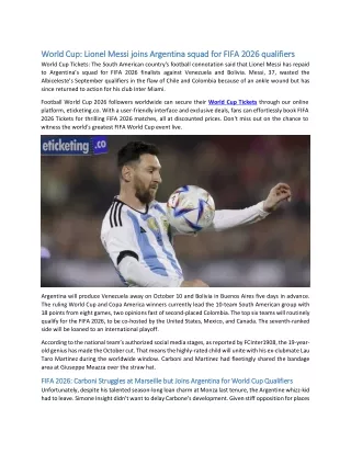 World Cup Lionel Messi joins Argentina squad for FIFA 2026 qualifiers
