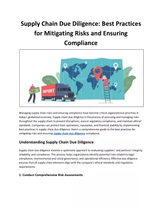 Supply Chain Due Diligence_ Best Practices for Mitigating Risks and Ensuring Compliance