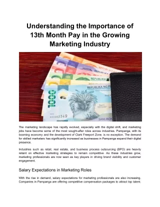 Understanding the Importance of 13th Month Pay in the Growing Marketing Industry