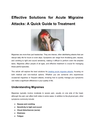 Effective Solutions for Acute Migraine Attacks_ A Quick Guide to Treatment