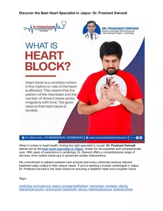 Best Heart Specialist in Jaipur Dr. Prashant Dwivedi