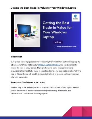 Getting the Best Trade-In Value for Your Windows Laptop