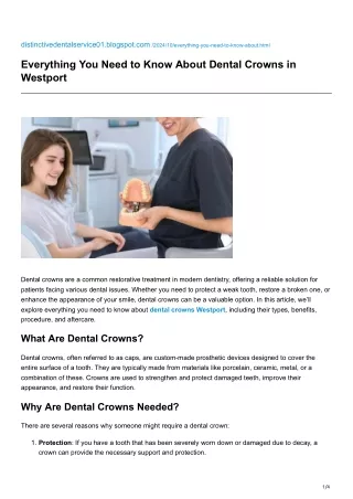 Everything You Need to Know About Dental Crowns in Westport