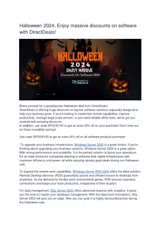 Halloween 2024- Enjoy massive discounts on software with DirectDeals!