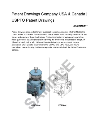 Looking for High-Quality Patent Drawings in the USA & Canada?