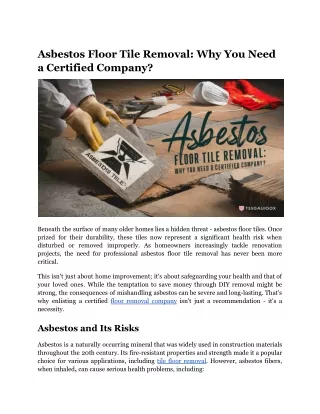 Asbestos Floor Tile Removal_ Why You Need a Certified Company?