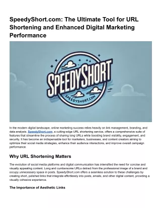 SpeedyShort.com_ The Ultimate Tool for URL Shortening