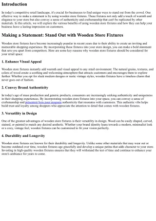 Making a Statement: Stand Out with Wooden Store Fixtures