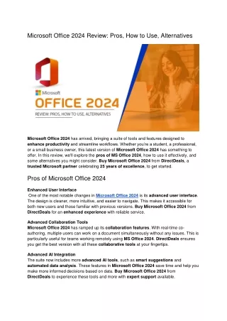 Microsoft Office 2024 Review_ Pros, How to Use, Alternatives