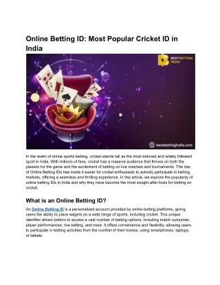 Online Betting ID_ Most Popular Cricket ID in India