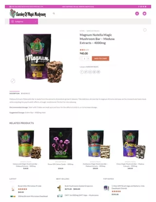 Magnum Nutella Magic Mushroom Bar – Medusa Extracts – 4000mg