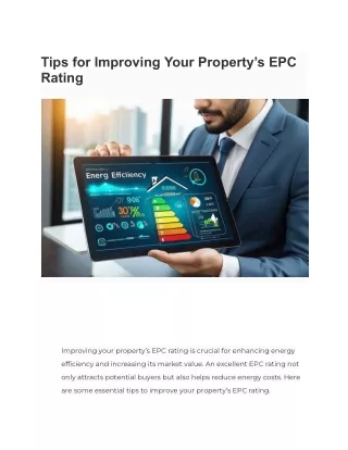 Tips for Improving Your Property’s EPC Rating- Estate Agents Becton