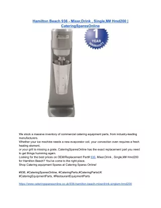 Hamilton Beach 936 - Mixer,Drink , Single,M# Hmd200 _ CateringSparesOnline (1)