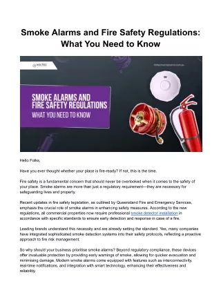 Smoke Alarms and Fire Safety Regulations: What You Need to Know