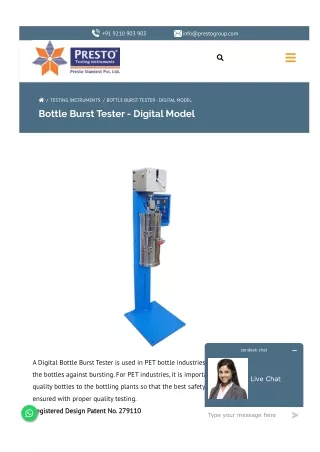 Bottle Burst Tester - Digital Model