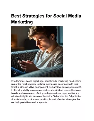 Best Strategies for Social Media Marketing