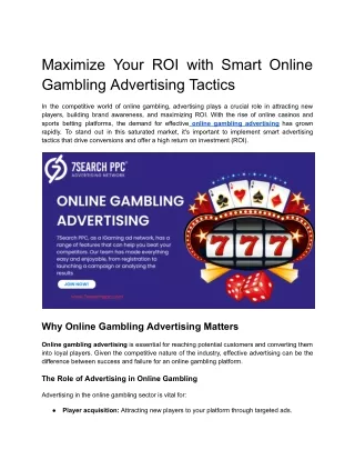 Online Gambling Advertising