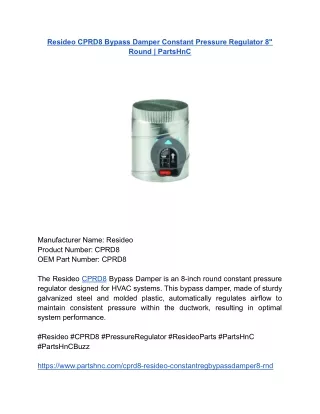 Resideo CPRD8 Bypass Damper Constant Pressure Regulator 8_ Round _ PartsHnC