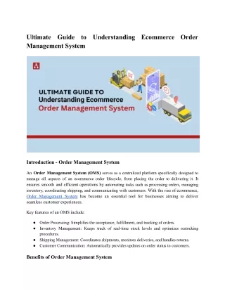 Ultimate Guide to Understanding Ecommerce Order Management System