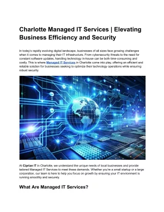 Charlotte Managed IT Services _ Elevating Business Efficiency and Security
