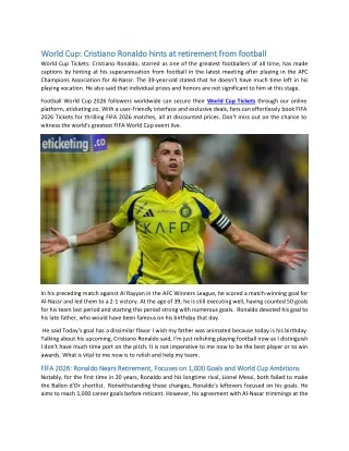 World Cup Cristiano Ronaldo hints at retirement from football