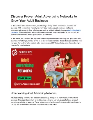 Discover Proven Adult Advertising Networks to Grow Your Adult Business