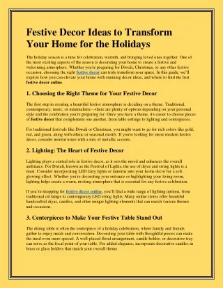 Buy Festive Decor Online for Every Celebration | Dusaan