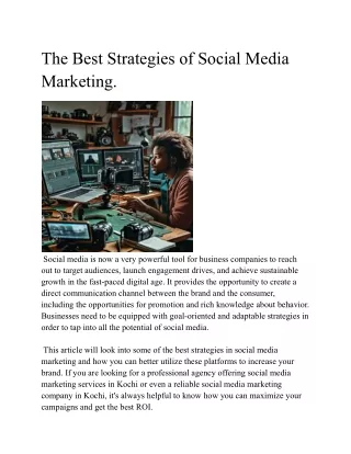 The Best Strategies of Social Media Marketing.