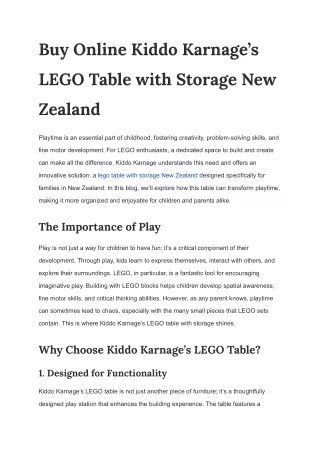 Buy Online Kiddo Karnage’s LEGO Table with Storage New Zealand