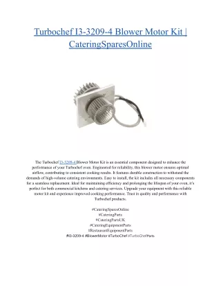 Turbochef I3-3209-4 Blower Motor Kit _ CateringSparesOnline