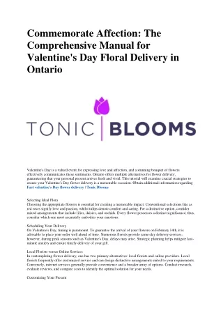 Valentine's Day flower delivery | Tonic Blooms
