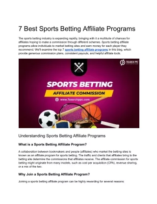 7 Best Sports Betting Affiliate Programs