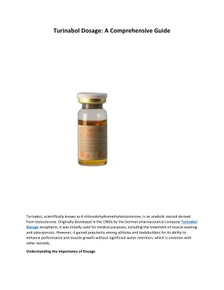 Turinabol Dosage: A Comprehensive Guide